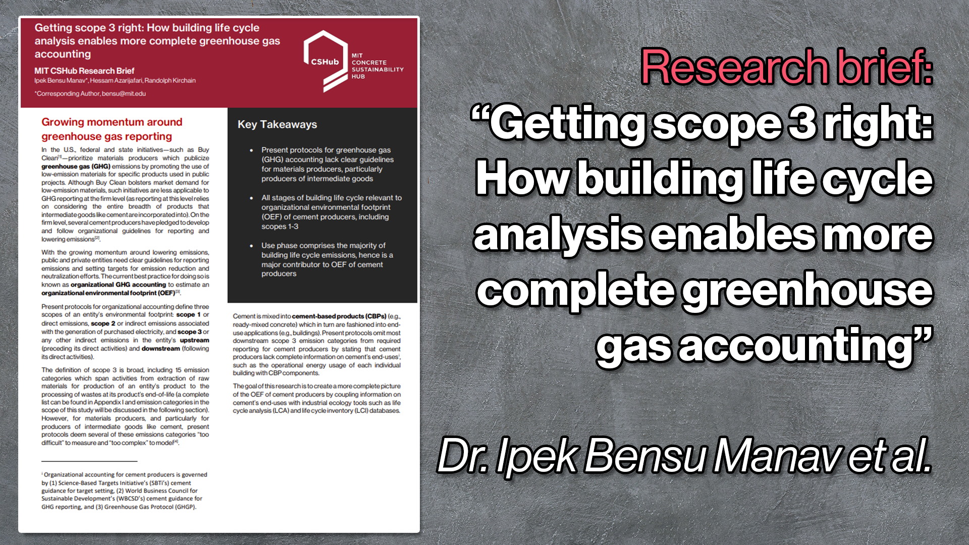 Brief: Getting scope 3 right: how building life cycle analysis enables more complete greenhouse gas accounting for materials producers